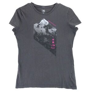 The North Face Nepal Mountain Graphic T Shirt Womens Size S Gray Short Sleeve